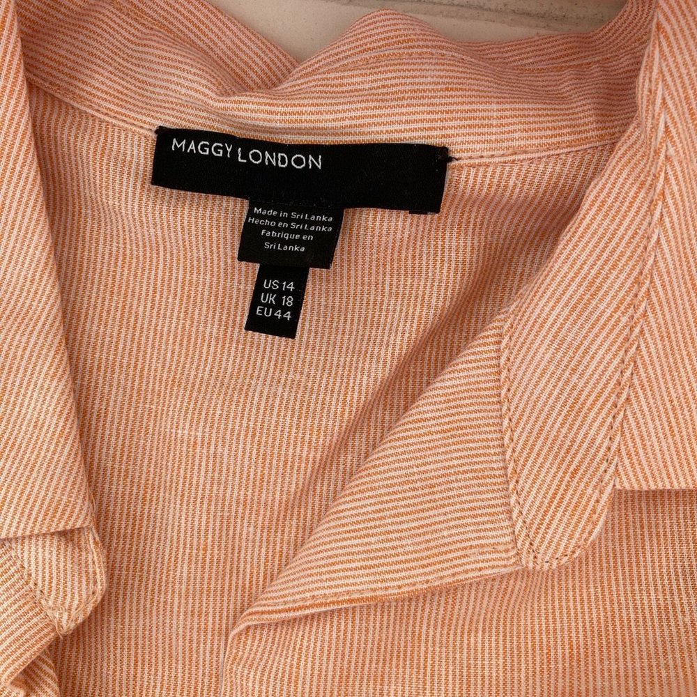 MAGGY LONDON Collared Tie Waist Midi Dress - Picture 8 of 9